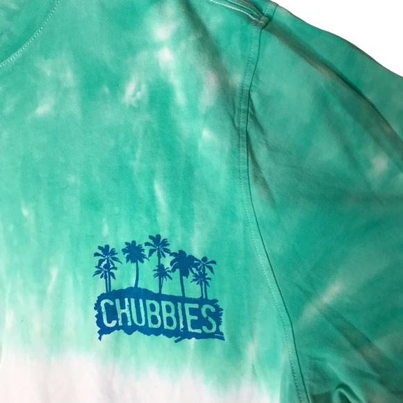 Chubbies Tie Dye Short Sleeve Tee Green Blue Cotton T-Shirt Men’s 2XL - Picture 3 of 9